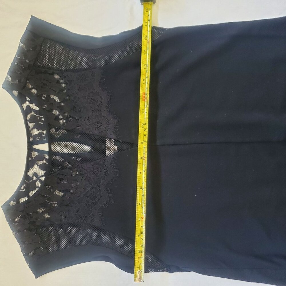 Rebecca Taylor Black Lace & Mesh Lightweight Sleeveless Top Blouse Small (A-10) - Picture 8 of 10